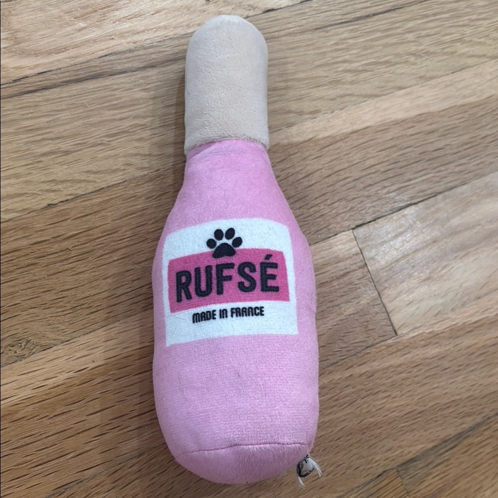 Bark Pink and Tan Dog Toy Bottle